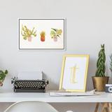 Art Remedy Floral & Botanical Cacti Trio Cactus - Painting Print Canvas in White | 24 H x 36 W x 1.5 D in | Wayfair 31742_36x24_CANV_WFL