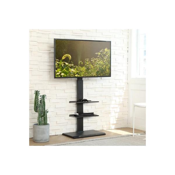 fitueyes-swivel-floor-stand-mount-screens-w--shelving-holds-up-to-88-lbs-metal-in-black-|-54-h-x-26-w-in-|-wayfair-wffts3601mb/