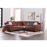 Multi Color Sectional - Birch Lane™ Delores 2 - Piece Upholstered Sectional Genuine Leather | 35.5 H x 95 W x 95 D in | Wayfair