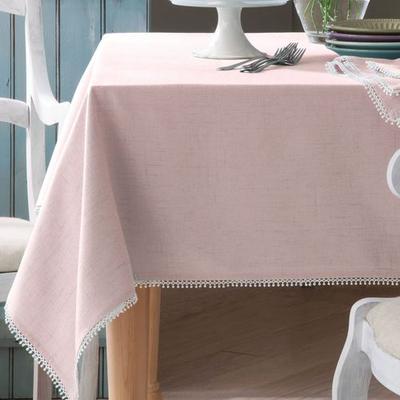 French Perle Solid Color Tablecloth, 60 x 102, Blush