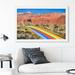 Art Remedy Nature & Landscape Canyon Retro Road Desert Rocks - Graphic Art Print Canvas in White/Brown | 36 H x 54 W x 1.5 D in | Wayfair