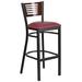 Red Barrel Studio® Thornfeldt 32" Bar Stool Plastic/Acrylic/Metal in Red/Brown | 43 H x 19.75 W x 20 D in | Wayfair