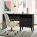 Mercury Row® Alyssa Desk Wood in Black | 29.5 H x 55 W x 18 D in | Wayfair 97974B14E4F841B0BABD97D771CA73CC