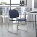 Flash Furniture Gaea Armless Ultra Compact Stackable Chair Plastic/Acrylic/Plastic/Metal in Gray/Blue | 32 H x 19 W x 21 D in | Wayfair