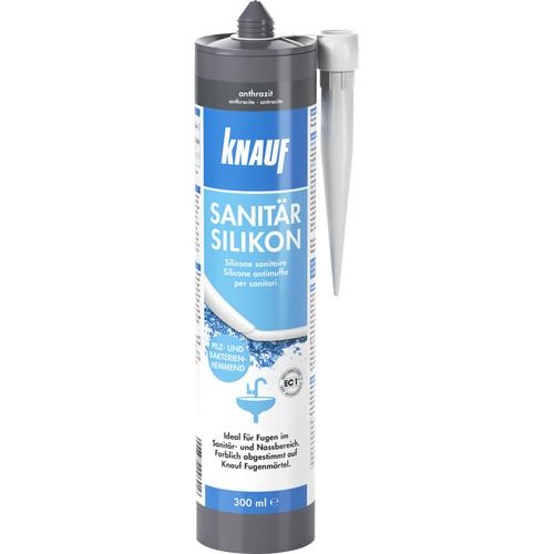 Knauf - Sanitär-Silikon anthrazit 300 ml Silikon Sanitär Bad Dusche Dichtstoff