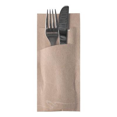 Papstar Bestecktaschen natur 8,5 x 20 cm mit Serviette, 520 Stück mehrfarbig, 8.5 cm Image