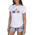 Women's Concepts Sport White Atlanta Braves Razzle Sleepwear Top & Shorts Set