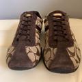 Coach Shoes | Coach Katelyn Signature Sneaker Size 9 Brown/Gold | Color: Brown/Gold | Size: 9