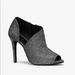 Michael Kors Shoes | Michael Kors Glitter Open Toe Heels Size 5 One X | Color: Black/Silver | Size: 5