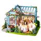 Fsolis Diy Miniature Dolls House Kit, Miniature Craft Kit with Light 3D Wooden Miniature House Diy Miniature Kit Garden for Adult (A68)