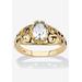 Women's Gold over Sterling Silver Open Scrollwork Simulated Birthstone Ring by PalmBeach Jewelry in April (Size 9)