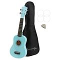 World Rhythm Sopran-Ukulele – Anfänger-Sopran-Ukulele in hellblauem Finish mit Gigbag, Ersatzsaiten und Filzplektrum, hellblau, WR-306