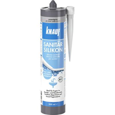 Knauf - Sanitär-Silikon zementgrau 300 ml Silikon Sanitär Bad Dusche Dichtstoff