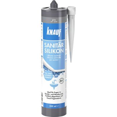 Knauf - Sanitär-Silikon grau 300 ml Silikon Sanitär Bad Dusche Dichtstoff