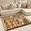 Use7 Vintage Egyptian Papyrus and Hieroglyph Area Rug for Living Room Bedroom 160cm x 122cm(5.3 x 4 feet)