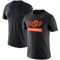 Men's Nike Black Oklahoma State Cowboys Baseball Logo Stack Legend Slim Fit Performance T-Shirt