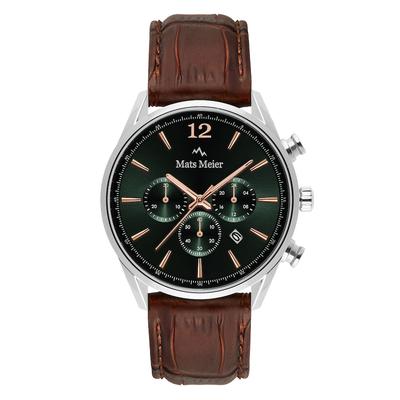 Mats Meier - Herren uhr Mats Meier Grand Cornier silber farbend - edelstahl und leder Herrenuhren 1 ct (95.99 € / 1 ct)