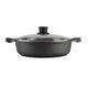 Mastercook Die Casting Aluminium Non-Stick Induction Low Casserole Dish 32cm/5.7Ltr Heavy Duty Round Non-Stick Shallow Casserole Dish With Lid Aluminium