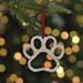 Northlight Seasonal 2.5" Silver-Plated Paw Print Christmas Ornament w/ European Crystals Metal in Gray/Yellow | 2.5 H x 0.25 W x 2.5 D in | Wayfair