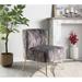 Slipper Chair - Everly Quinn Corinne 24.25" Wide Polyester Slipper Chair Polyester in Gray | 30.5 H x 24.25 W x 28 D in | Wayfair
