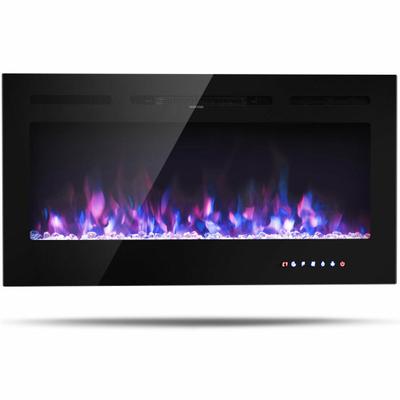 Costway 40-Inch Electric Fireplace Recessed with Thermostat
