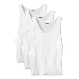 Men's Big & Tall Ribbed Cotton Tank Undershirt, 3-Pack by KingSize in White (Size 5XL)
