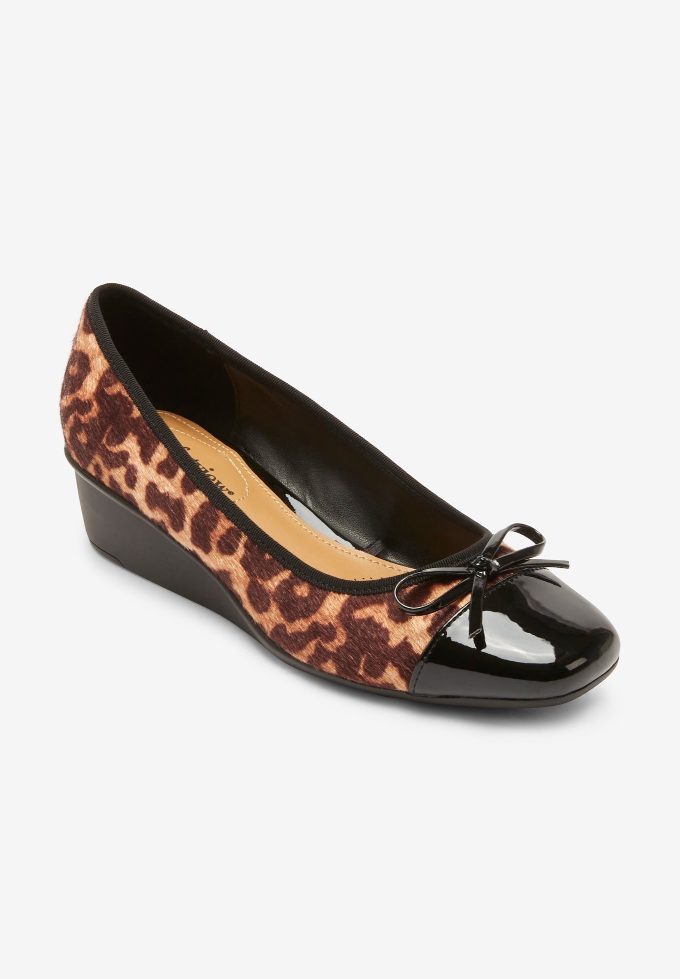 Extra Wide Width Women's The Jade Slip On Wedge by Comfortview in Leopard (Size 9 1/2 WW)