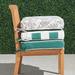 Double-Piped Outdoor Chair Cushion with Cording - Rain Peacock, Ivory, 17"W x 17"D - Frontgate