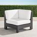 St. Kitts Corner Chair with Cushions in Matte Black Aluminum - Solid, Special Order, Gingko - Frontgate