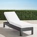 St. Kitts Chaise Lounge with Cushions in Matte Black Aluminum - Resort Stripe Cobalt, Standard - Frontgate