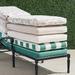 Double-piped Chaise Cushion with Cording - Resort Stripe Aruba Rain, Ivory, 80"L x 26"W - Frontgate