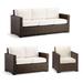 Set of 2 Small Palermo Replacement Cushions - Center Chair, Custom Sunbrella Rain, Rain Gingko, Standard - Frontgate