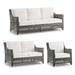 Graham Seating Replacement Cushions - Sofa, Custom Sunbrella Rain, Rain Resort Stripe Dove - Frontgate