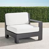 St. Kitts Right-arm Facing Chair with Cushions in Matte Black Aluminum - Solid, Special Order, Marsala - Frontgate