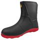 GURGER Wellington Boots Mens Half Heigh Ankle Wellies Waterproof Chelsea PVC Rubber Rain Boots, Black Red Size 9