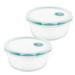 LocknLock Purely Better Vented Glass 2 Container Food Storage Set Glass | 3 H x 7 W x 7 D in | Wayfair 09205