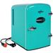 Koolatron 4L Retro Portable Mini Fridge 12V DC 110V AC 6 Can Cooler Plastic in Green/Blue | 10 H x 9.45 W x 6.8 D in | Wayfair KRT04-G