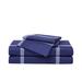 Gracie Oaks Plaid Microfiber Sheet Set Polyester in Blue/Navy | Twin XL | Wayfair E0F41F12BE3E4B27803BABD0D93498A1