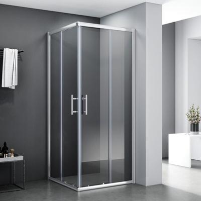Duschkabine 75x90 Eckeinstieg Dusche Duschabtrennung Schiebetür mit Schnellfreigabefunktion esg Image