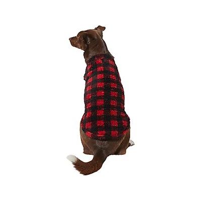 Frisco Ultra Lightweight Plaid Dog & Cat Fleece Vest, Red Plaid, Medium