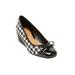 Extra Wide Width Women's The Jade Slip On Wedge by Comfortview in Houndstooth (Size 9 WW)