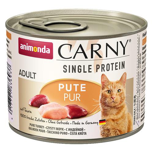 24 x 200 g animonda Carny Single Protein Adult Pute pur Katzen Nassfutter