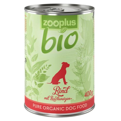 12 x 400 g zooplus Bio Sparpaket – Mix: Rind, Pute – Hundefutter Nass