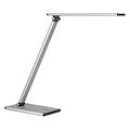 Unilux Terra 5W LED Home Office Desk Lamp, Edge LED Technologoy with 4-Step Tactile Dimmer, Double Articulation, Recyclable Aluminum, Metal Grey and Black
