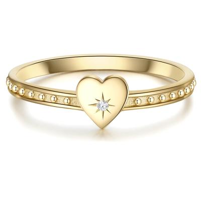 Glanzstücke München Ring Herz Sterling Silber Zirkonia in Gelbgold 60 Damen Image