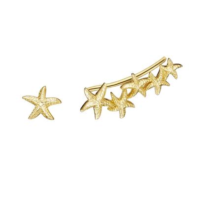 Glanzstücke München Ohrstecker Seestern Sterling Silber in Gelbgold 18,9 mm Damen Image