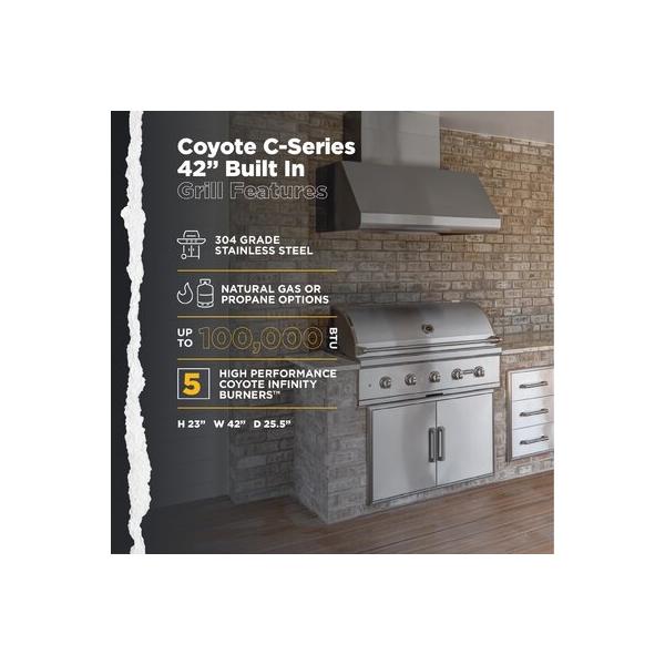 coyote-grills-5-burner-built-in-convertible-gas-grill-stainless-steel-in-white-|-23-h-x-42.5-w-x-25.5-d-in-|-wayfair-cc2c42ng/