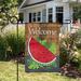 Northlight Seasonal Welcome Watermelon Slice Spring Outdoor Flag, Polyester in Red/Orange/Green | 18 H x 12.5 W in | Wayfair NORTHLIGHT FG29873