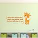 Zoomie Kids The Best Cute Giraffe Life Quote Vinyl Wall Decal Vinyl in Orange | 12 H x 20 W in | Wayfair 672747AA326845DB9B5B6A254B5F0379