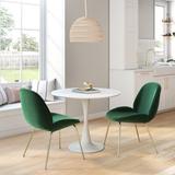 AllModern Daxon 2- Person Dining Set Wood/Upholstered/Metal in Green | Wayfair D9AF2E0024EC422183388FCA7847705F